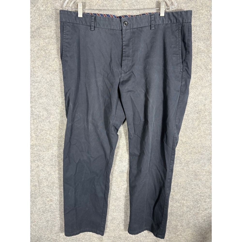 JOS A Bank 1905 Tailored Fit Chinos Pants Navy Blue Mens 40W x 30L Cotton Blend